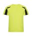 Just Cool Mens Contrast Cool Sports Plain T-Shirt (Electric Yellow/Jet Black)
