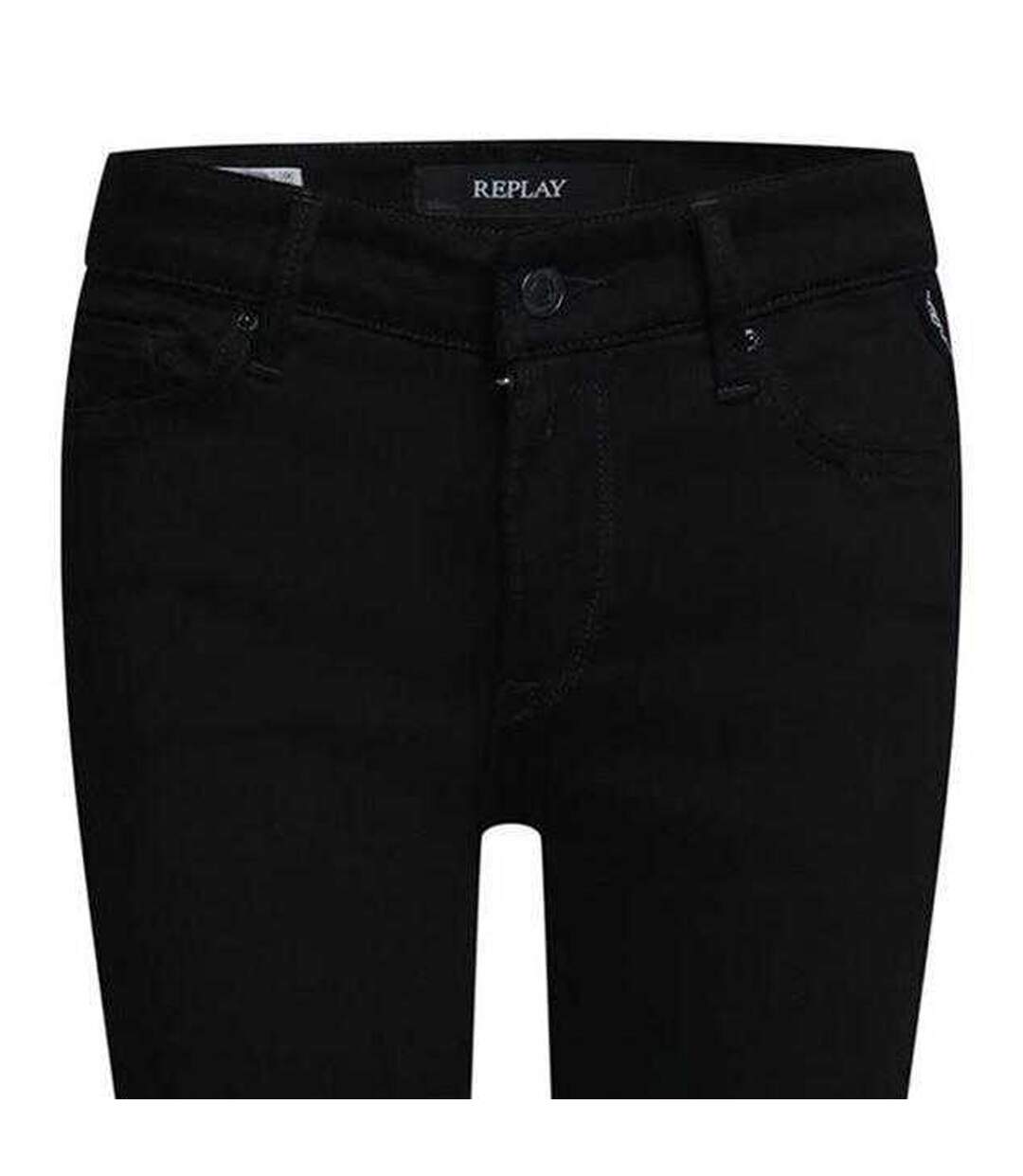 Womens/ladies New Luz Plain Skinny Jeans Black Replay-3