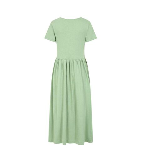Womens/ladies Long Gathered Dress Grass Green Lazy Jacks