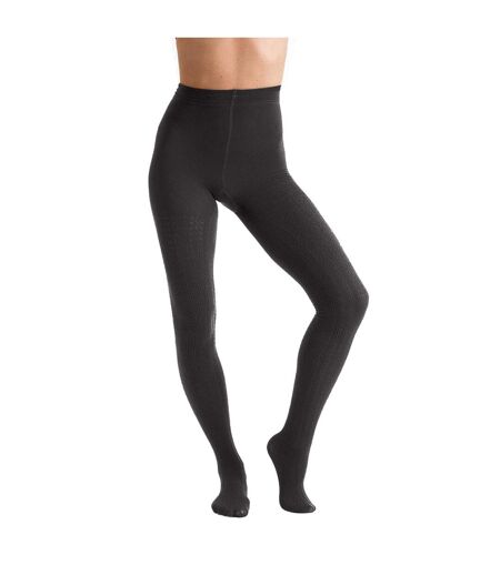 Couture Womens/Ladies Fashion Cable Fleece Tights (1 Pair) (Black) - UTLW427