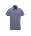 Premier Chemise à manches courtes en vichy pour hommes (Bleu marine / blanc) - UTPC3100