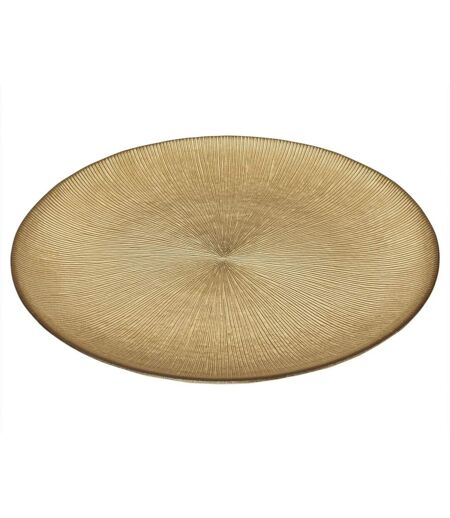 Lot de 6 Assiettes Plates en Verre Royal 27cm Or