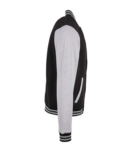 Blouson D'université Basic Homme Noir Gris Chiné Build Your Brand