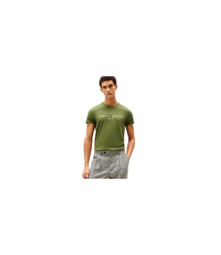Mens Embroidered Logo Crew Neck T-shirt Mountain Pine Tommy Hilfiger