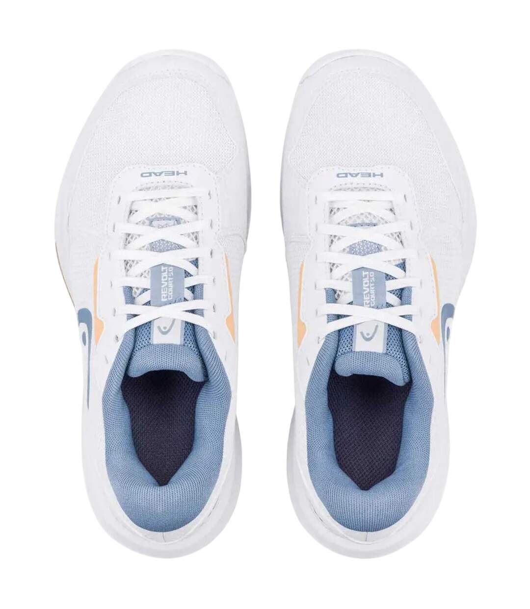 Chaussures De Tennis Revolt Court 5.0 Femme Blanc Bleu Denim Head-3