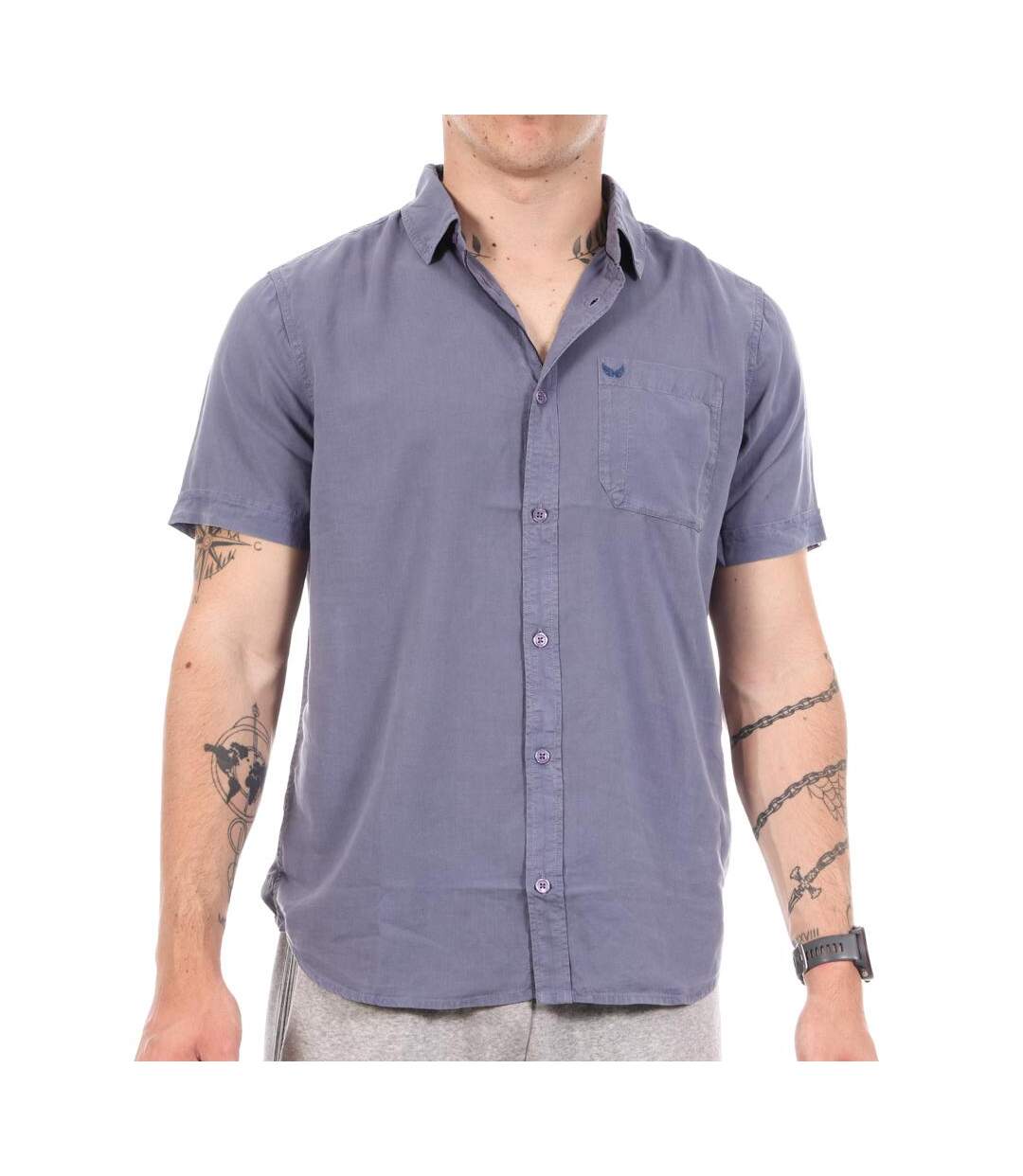 Chemise manches courtes bleu homme kaporal baya-1