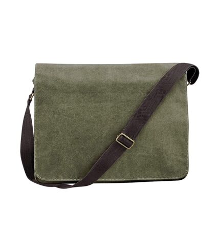 Quadra Vintage Canvas Messenger Bag (Vintage Military Green) (One Size)