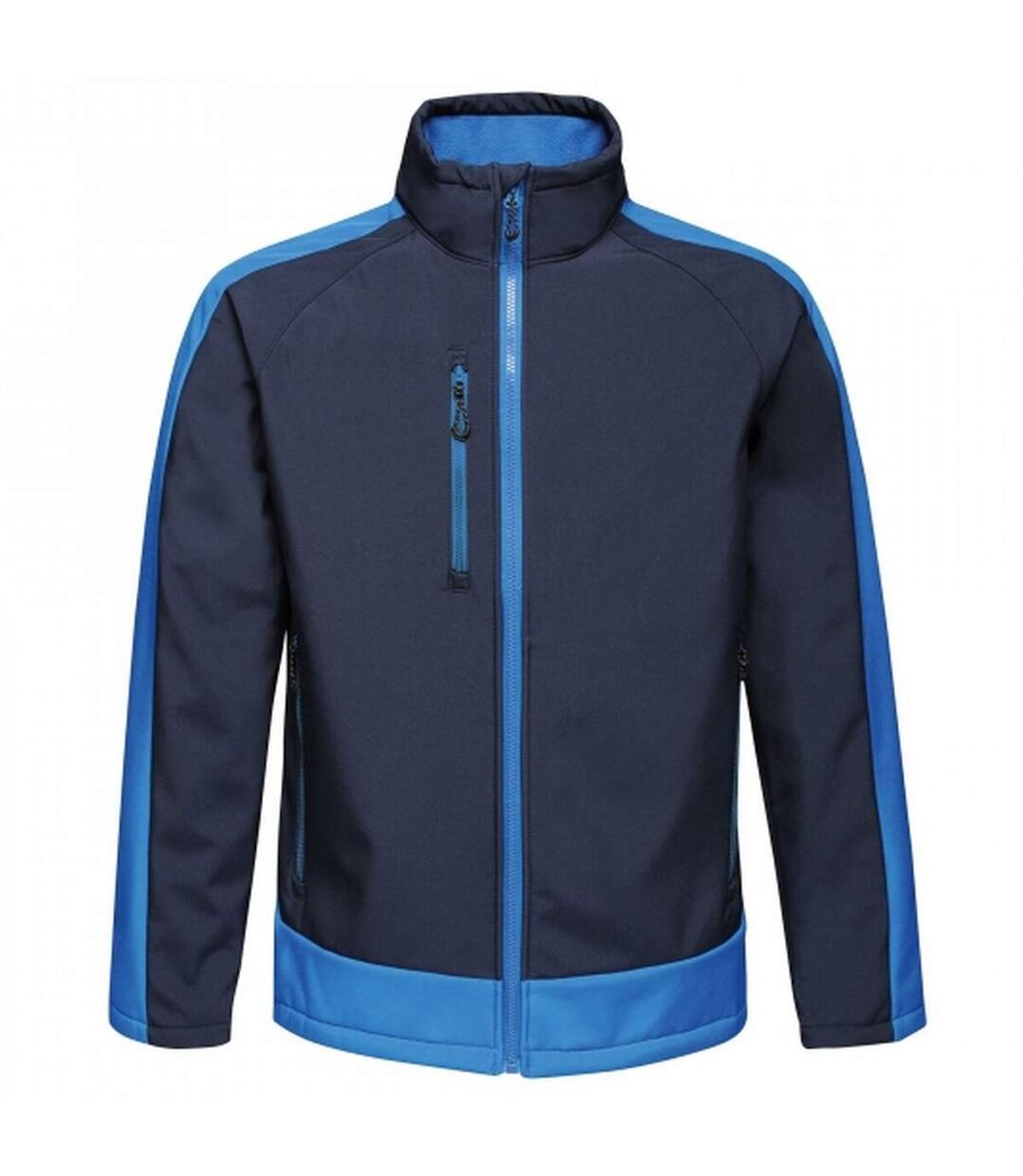 Regatta Mens Contrast 3 Layer Softshell Full Zip Jacket (Black Blue/Light Blue) - UTRG3747