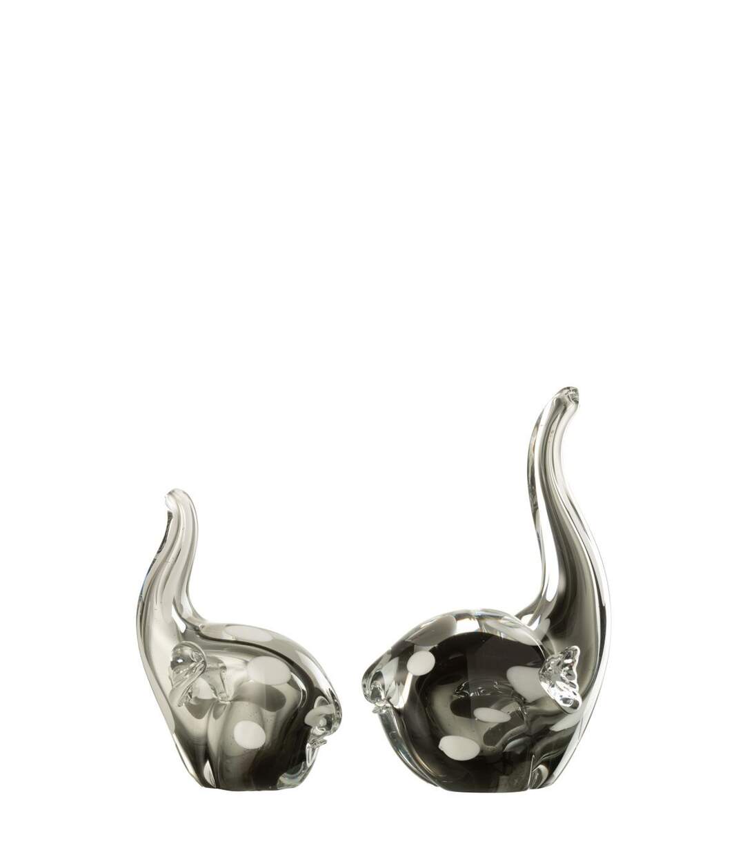 Statuette Éléphant en Verre Gavin 17cm Noir-2