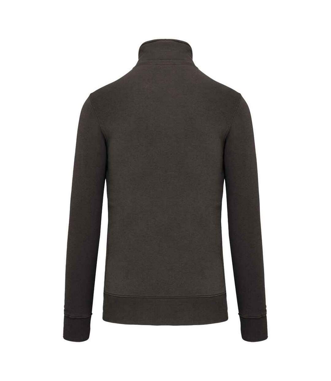 Mens zip neck sweatshirt dark grey Kariban