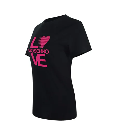 Womens/ladies Logo T-shirt Black Love Moschino