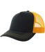 Unisex adult rapper 5 panel canvas recycled trucker cap navy/yellow Atlantis-1