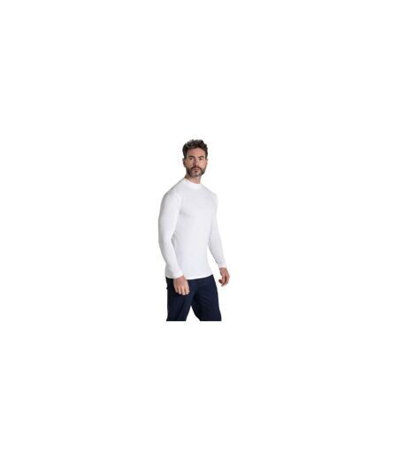 Mens Mock Neck Long-sleeved Golf Top White Craghoppers