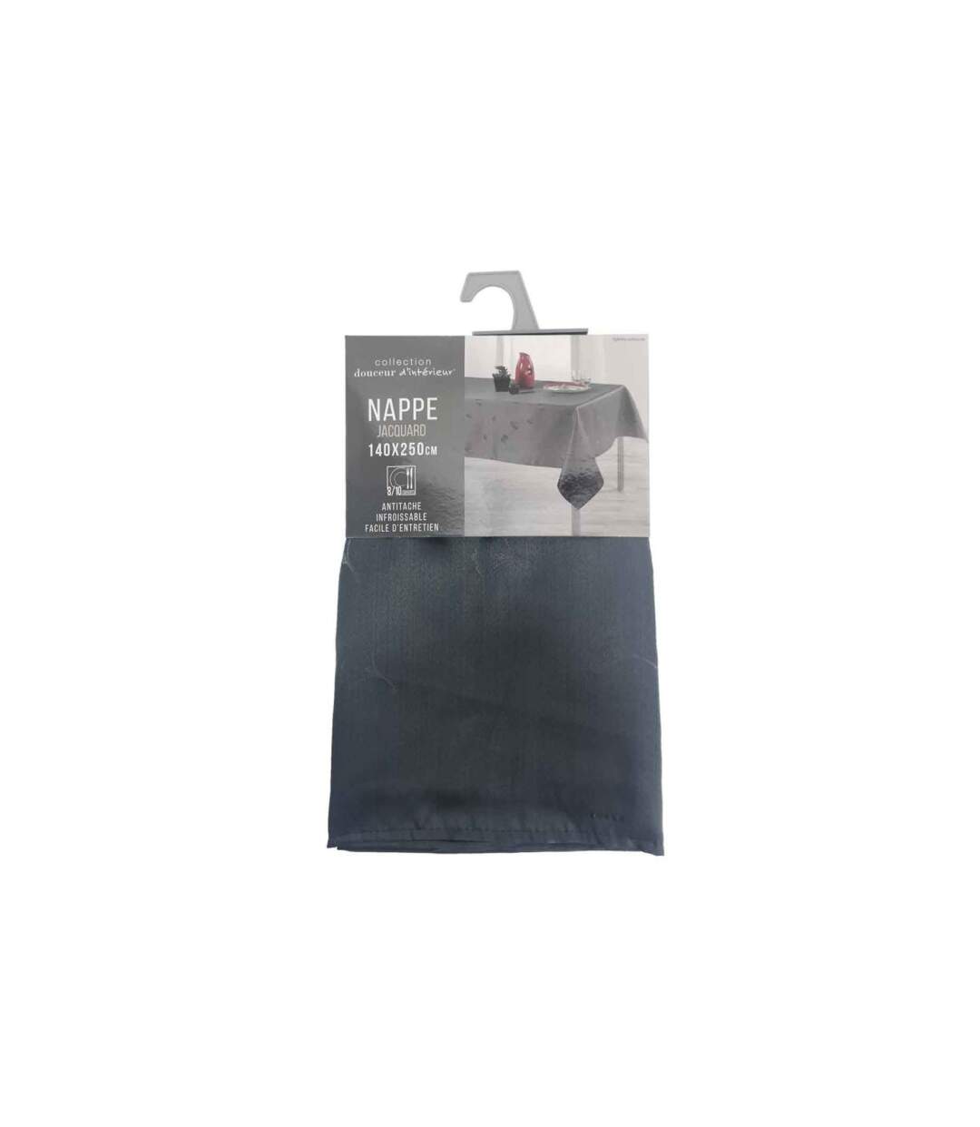 Nappe Imprimé Jacquard Ophélie 140x250cm Anthracite-3