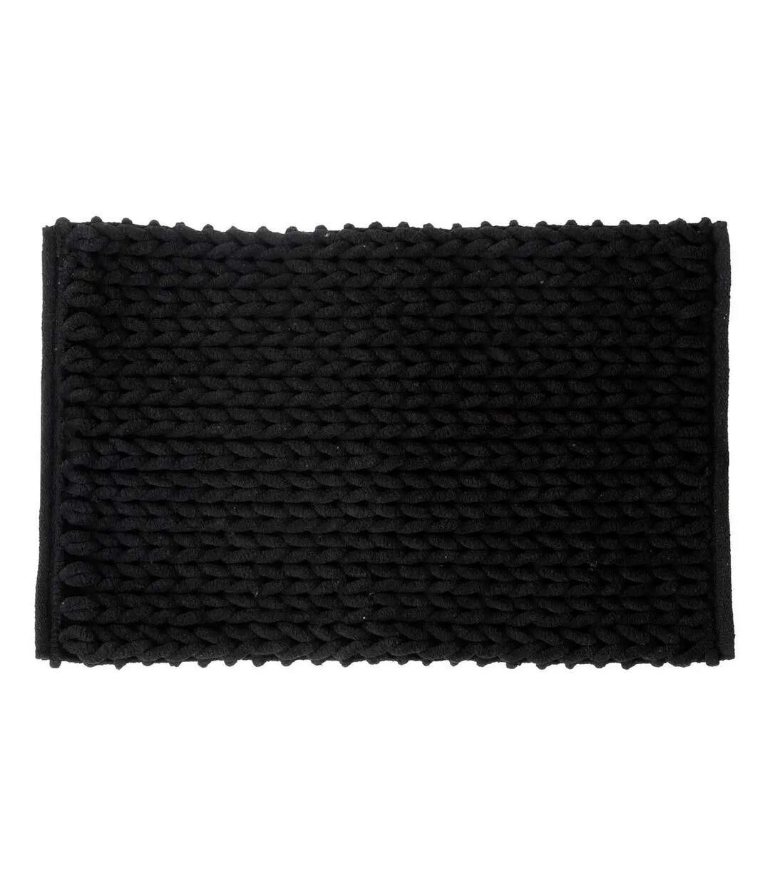 Tapis Salle de Bain Tissé Épais 50x75cm Noir Khôl-1