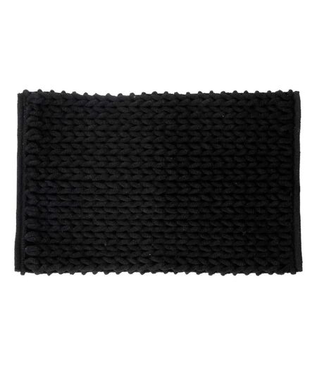 Tapis Salle de Bain Tissé Épais 50x75cm Noir Khôl