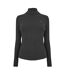 Womens/ladies Roll Neck Slim Long-sleeved Top Black Tommy Hilfiger-2