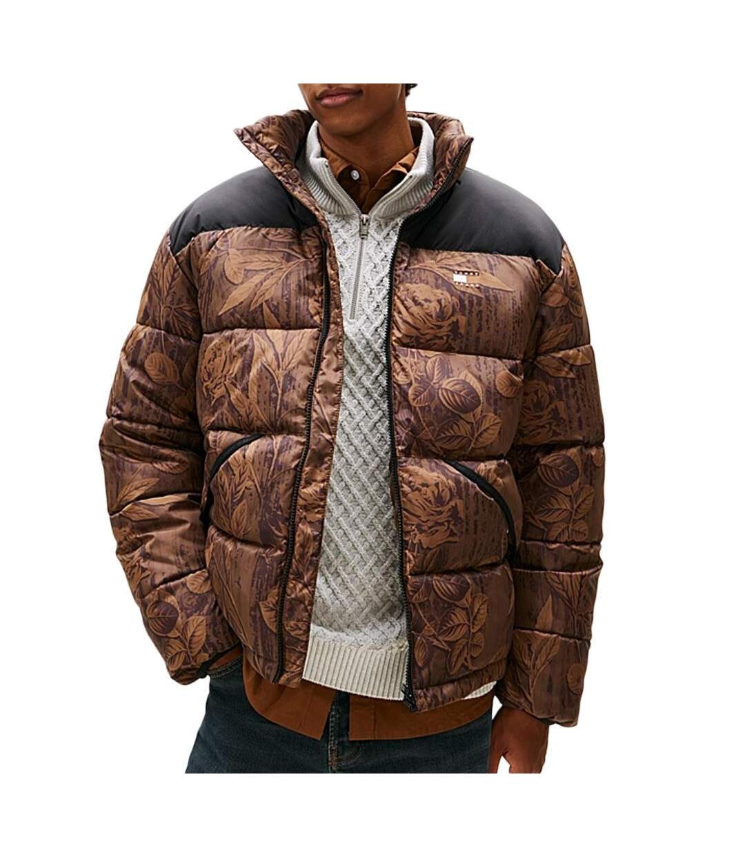 Doudoune marron homme tommy hilfiger vail puffer-1