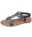 Cipriata Womens/Ladies Desia Jewelled Sandals (Black/Brown) - UTDF2390