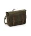 Heritage leather accents messenger bag one size olive green Quadra