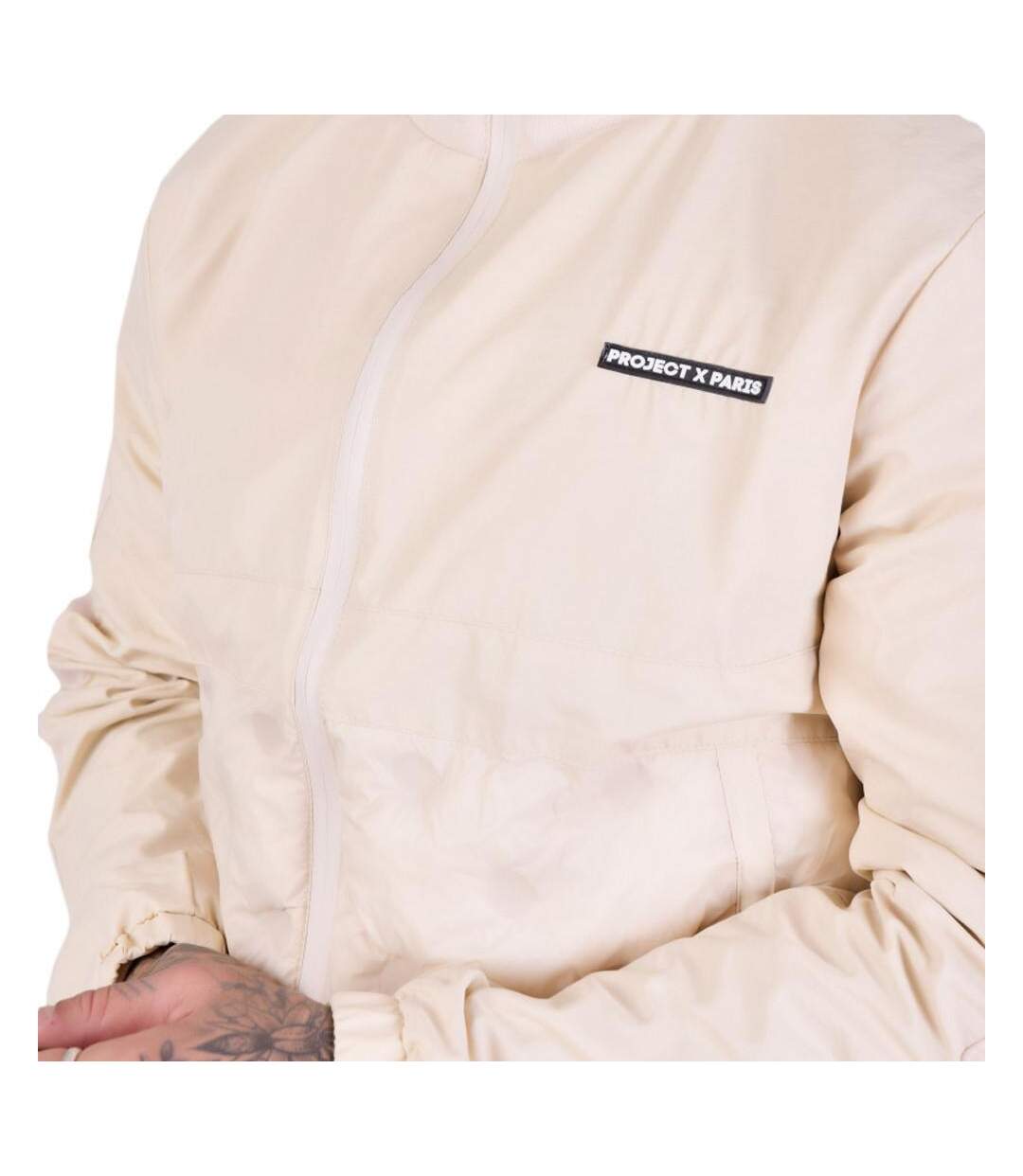 Veste à capuche écru homme project x paris matelassage - l-3