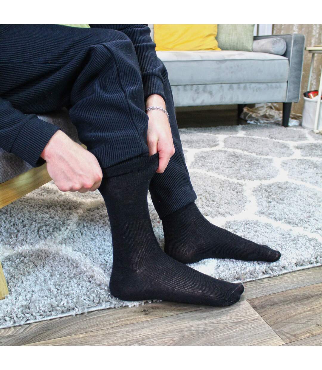 1 Pack Non Elastic Merino Wool Diabetic Socks-5