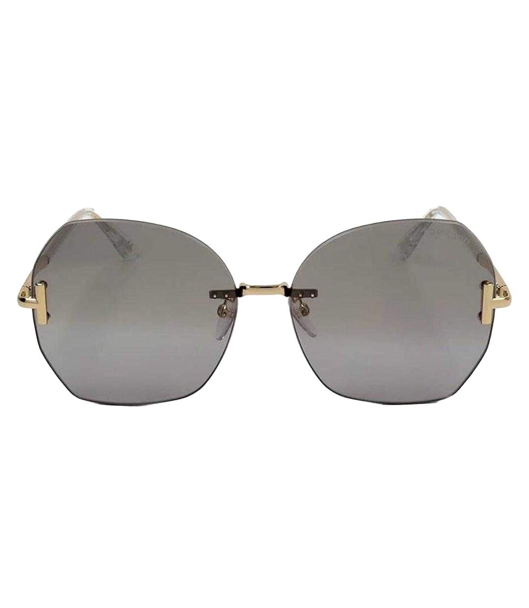 Womens/ladies Round Sunglasses One Size Gold Dark Grey Tom Ford-2