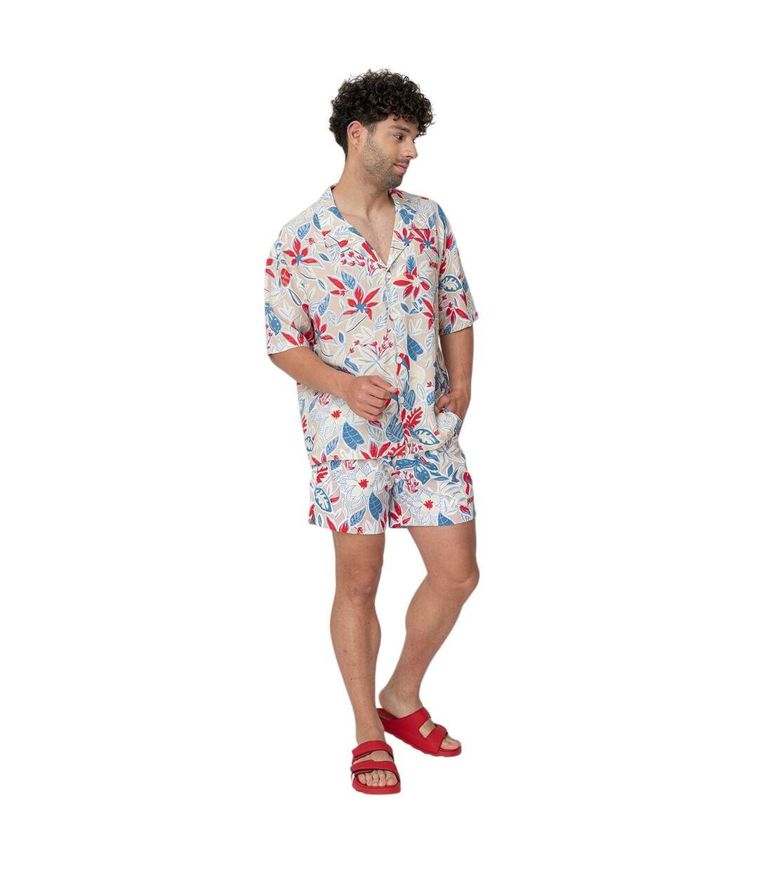 Chemise Motif/style Floral Homme Blanc Hugo-1