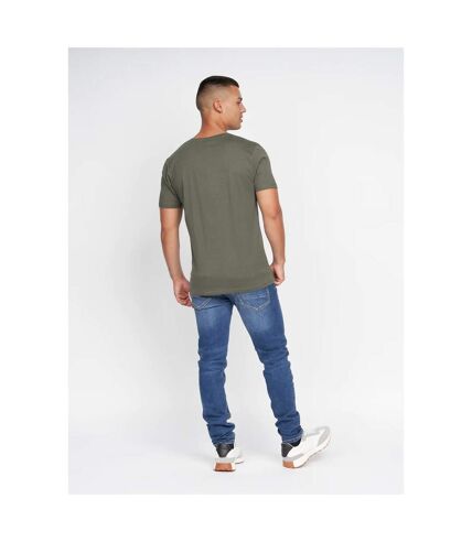 Crosshatch Mens Univarsity T-Shirt (Pack of 2) (Olive/Gray)