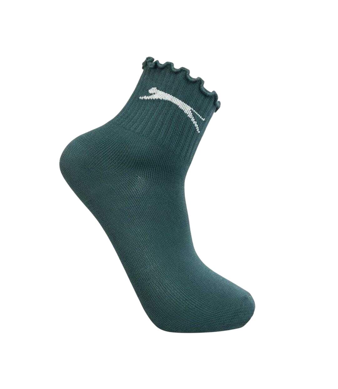 Pack Of 5  Womens/ladies Ruffled Polyester Ankle Socks  Multicoloured Slazenger-3