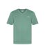 Mens Embroidered Logo Cotton T-shirt Light Green Slazenger-1