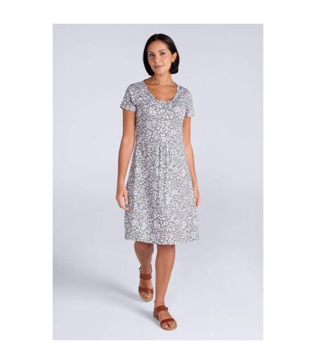 Womens/ladies Flora Denim Uv Protection Midi Dress Light Khaki Mountain Warehouse