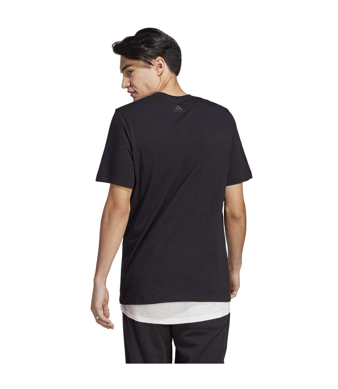 T-shirt Style Logo Brodé Essentials Linear Homme Noir Adidas-3