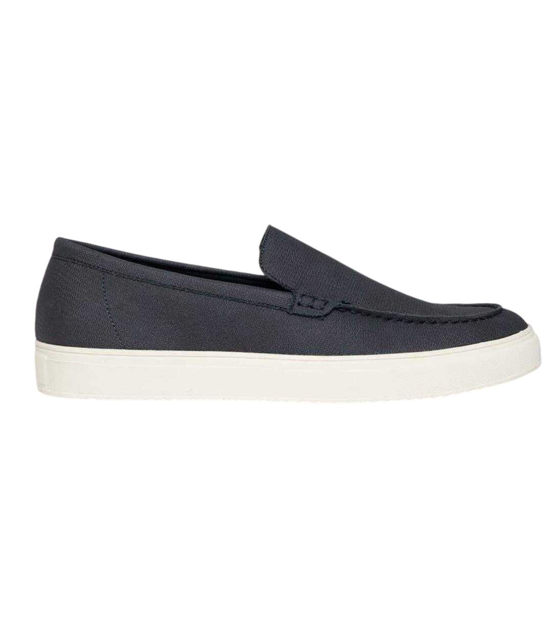Mens Anthony Canvas Flat Loafers Navy Threadbare-1