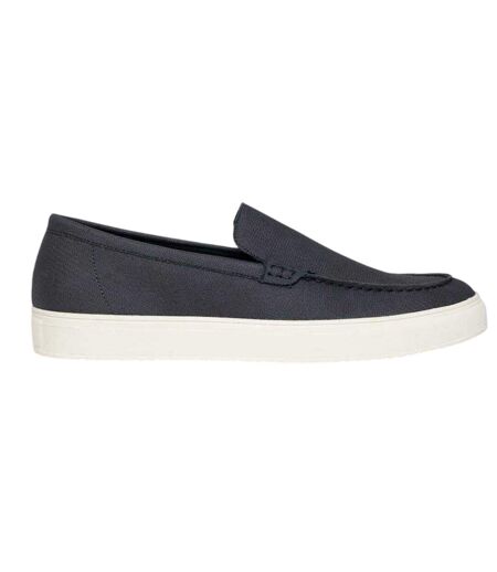 Mens Anthony Canvas Flat Loafers Navy Threadbare