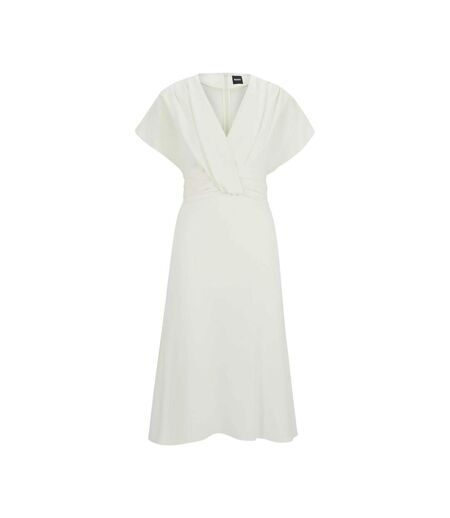 Womens/ladies Debasa2 Satin Wrap Dress White Boss