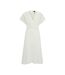 Womens/ladies Debasa2 Satin Wrap Dress White Boss-2