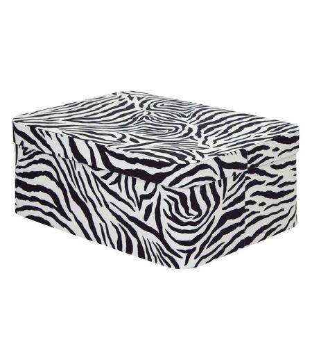 Lot de 4 Boîtes Déco Zébra Polybox 39cm Beige