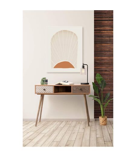 Console Baobab en MDF 2 tiroirs et 1 niche ouverte - L.100 cm x H.75 cm - Marron