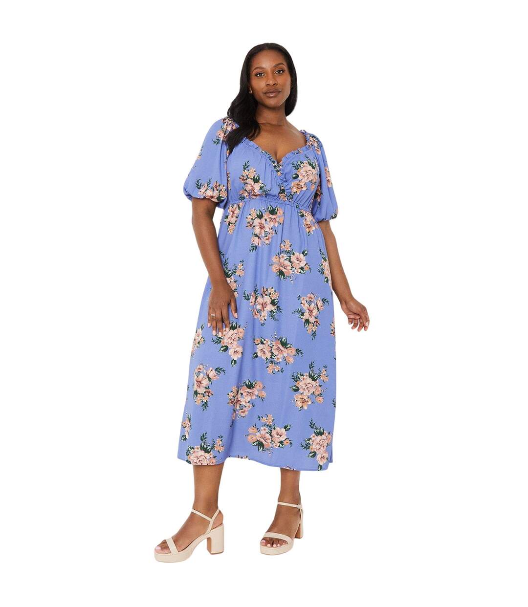 Robe mi-longue femme bleu Dorothy Perkins-1