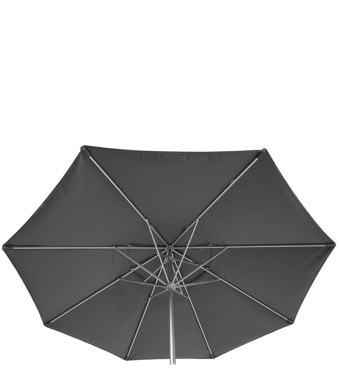 Parasol droit Rond télescopique Easyo - Diam. 330 cm - Ardoise-3