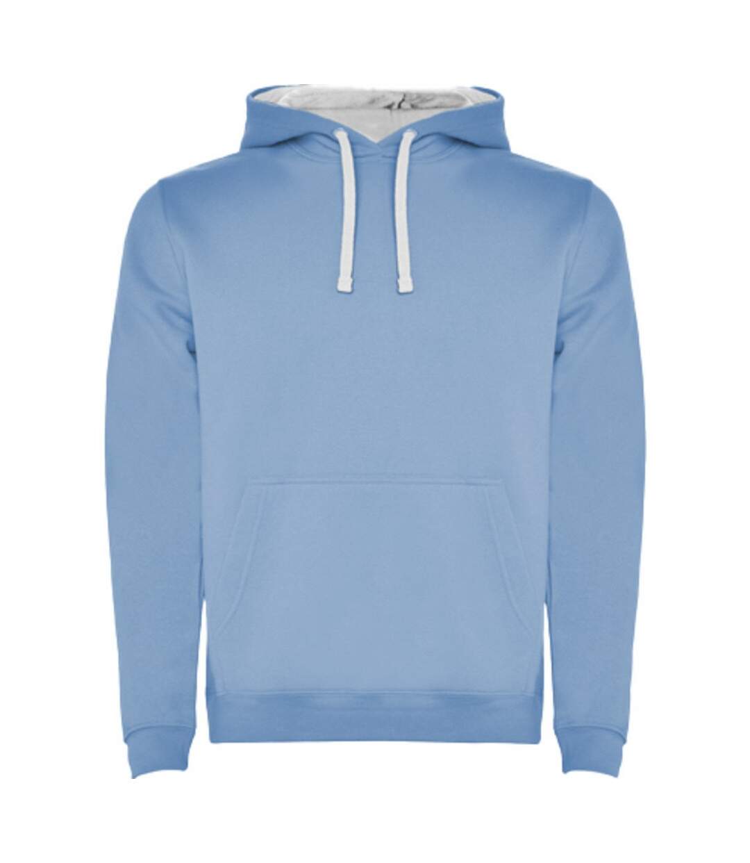 Sweat à capuche urban homme bleu ciel / blanc Roly-1