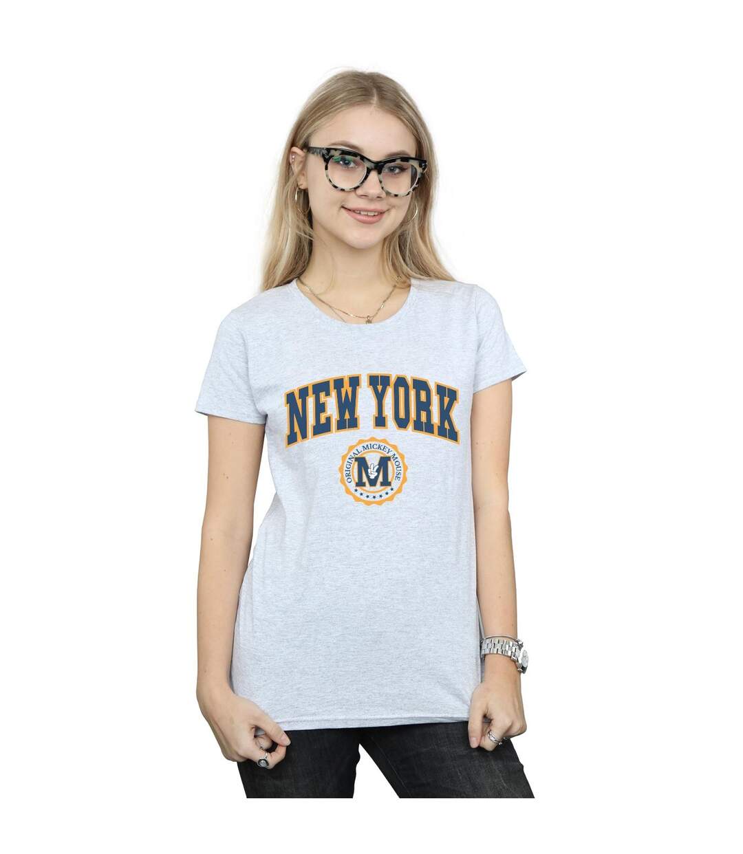 Disney Femme/Les femmes Mickey Mouse New York Seal - T-shirt en coton (Gris sportif) - UTBI33008-2