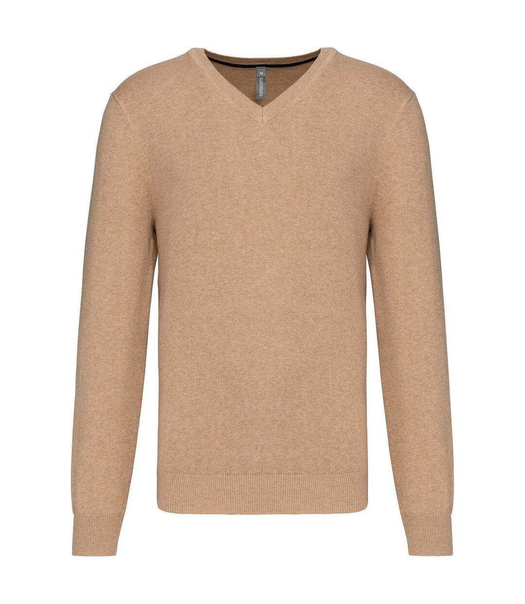 Pull premium col V - Homme - K982 - beige camel