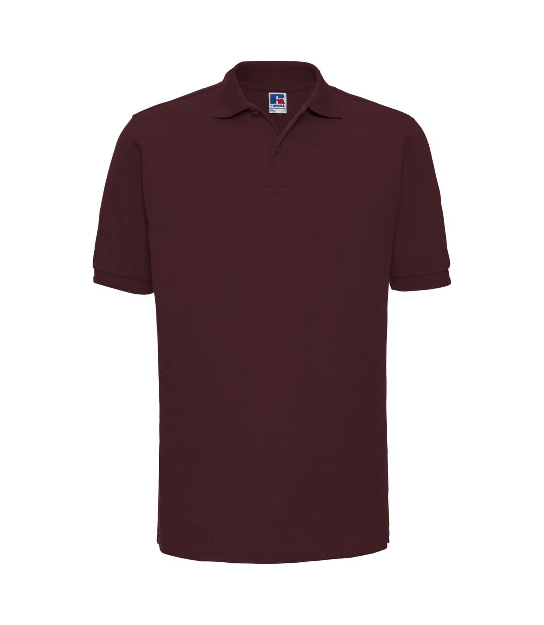 Russell Mens Ripple Collar & Cuff Short Sleeve Polo Shirt (Burgundy)