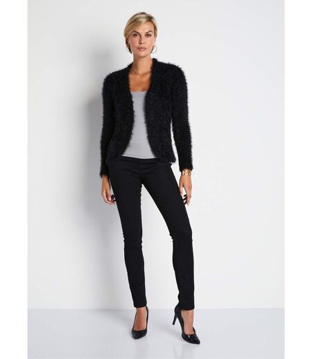 Gilet boléro court maille effet poilu