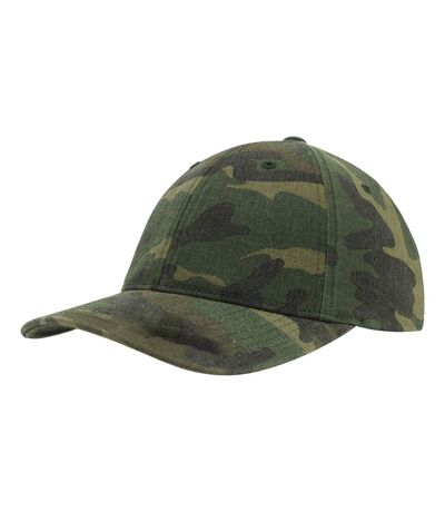Flexfit Garment Washed Camo Baseball Cap (Pack of 2) (Green Camo)