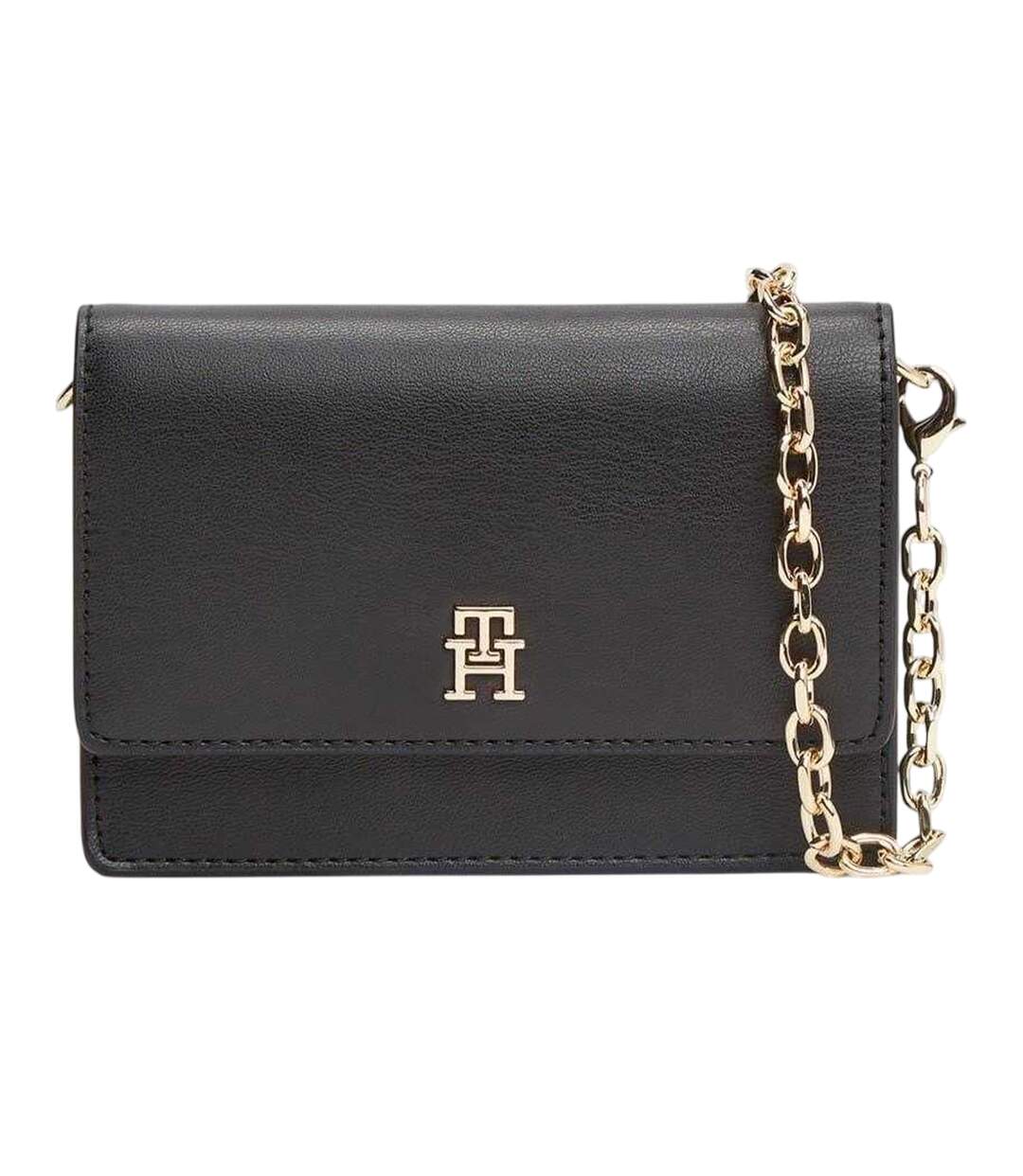 Icon Monogram Chain Strap Card Holder One Size Black Tommy Hilfiger-1