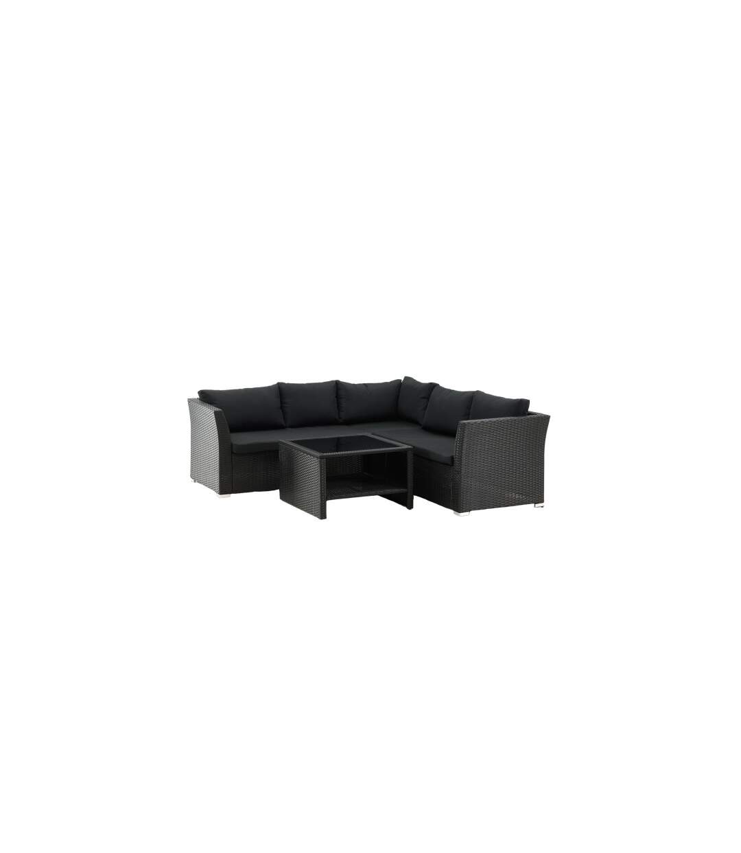 Salon d'Angle de Jardin Haiti 194cm Noir-3