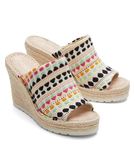 Toms Womens/Ladies Monica Embroidered Wedge Sandals (Natural) - UTFS9606